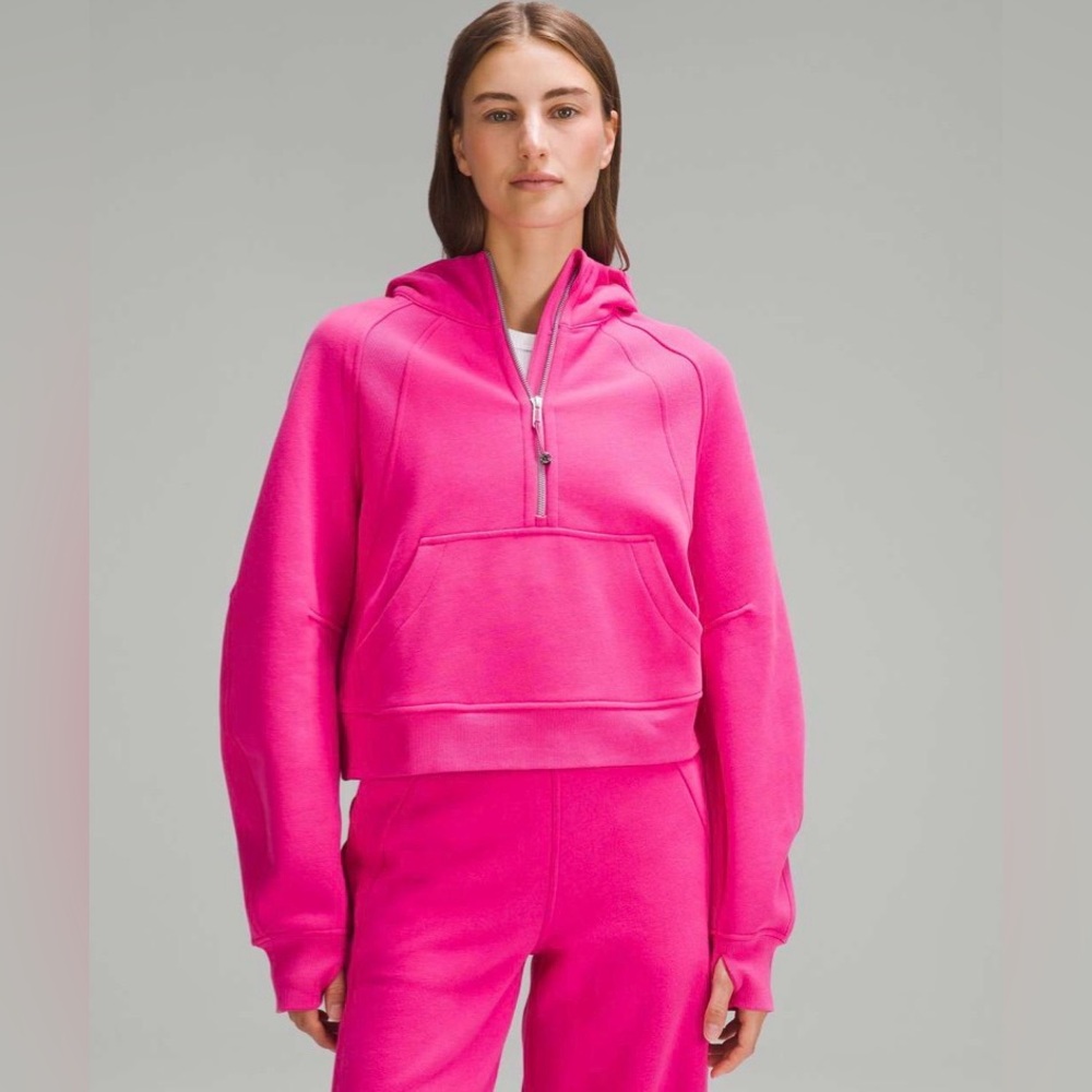 LULULEMON Scuba Oversized Half Zip Hoodie Pullover Sweatshirt Sonic Pink XS/S